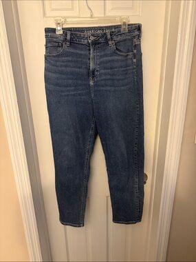 American Eagle Outfitters Women's Dark Indigo High-Rise Jeans -Size: 10 SHORT